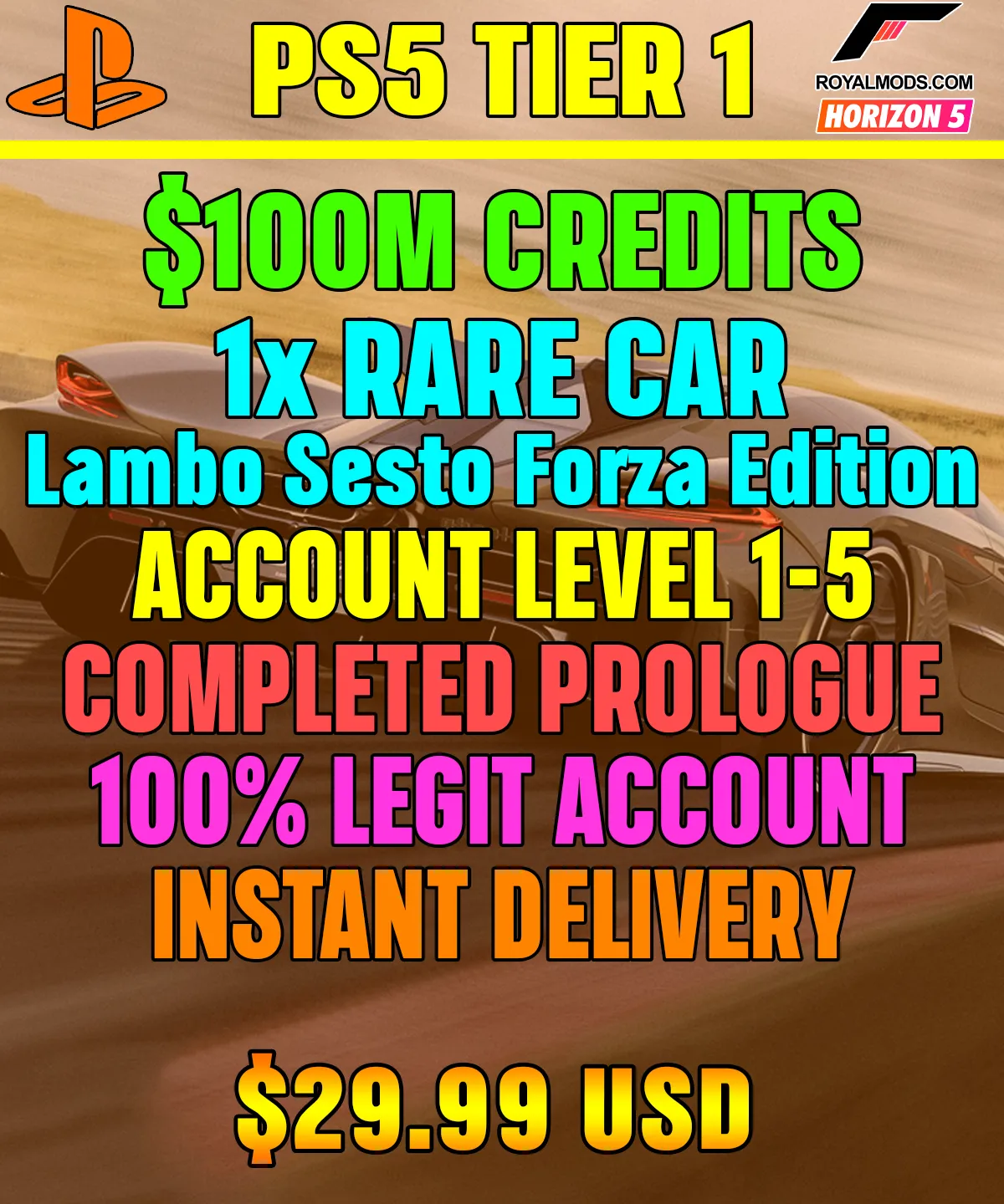 Forza Horizon 5 Modded Accounts