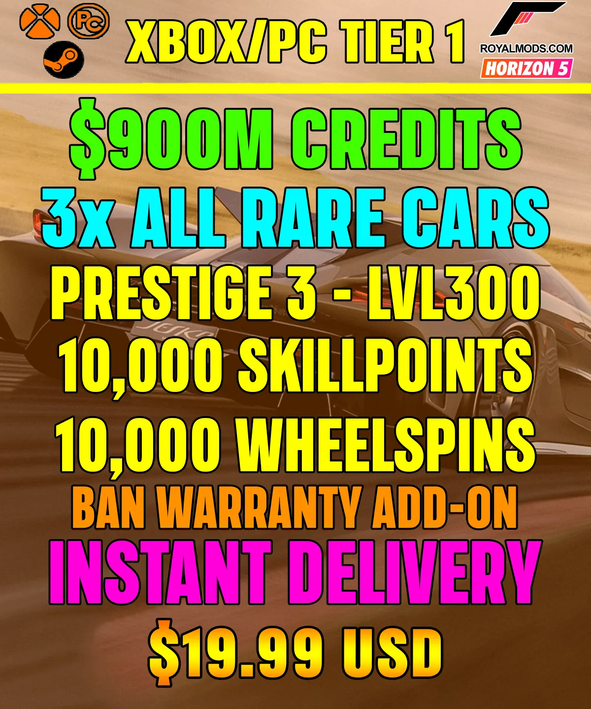 Forza Horizon 5 Modded Accounts