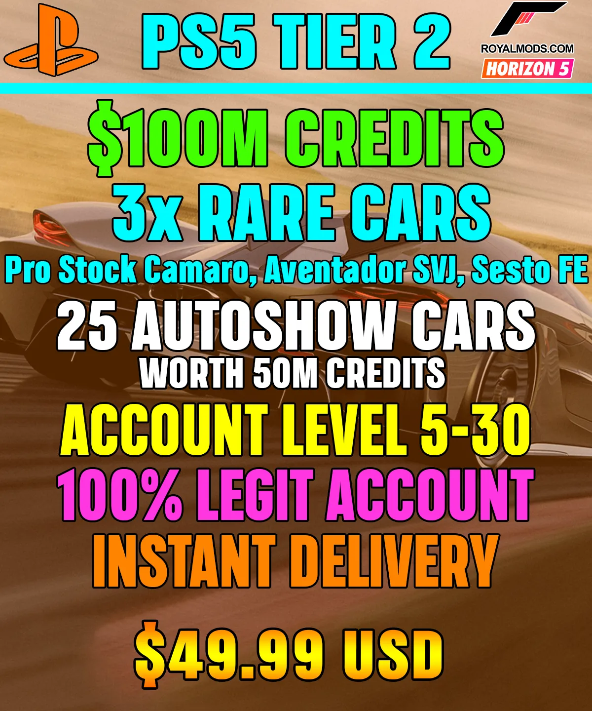 Forza Horizon 5 Modded Accounts