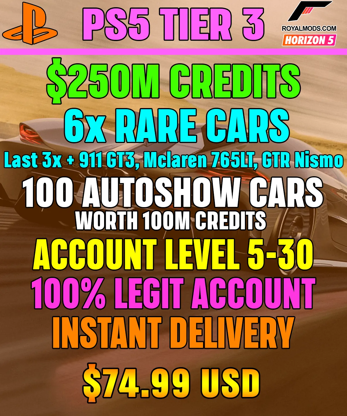 Forza Horizon 5 Modded Accounts