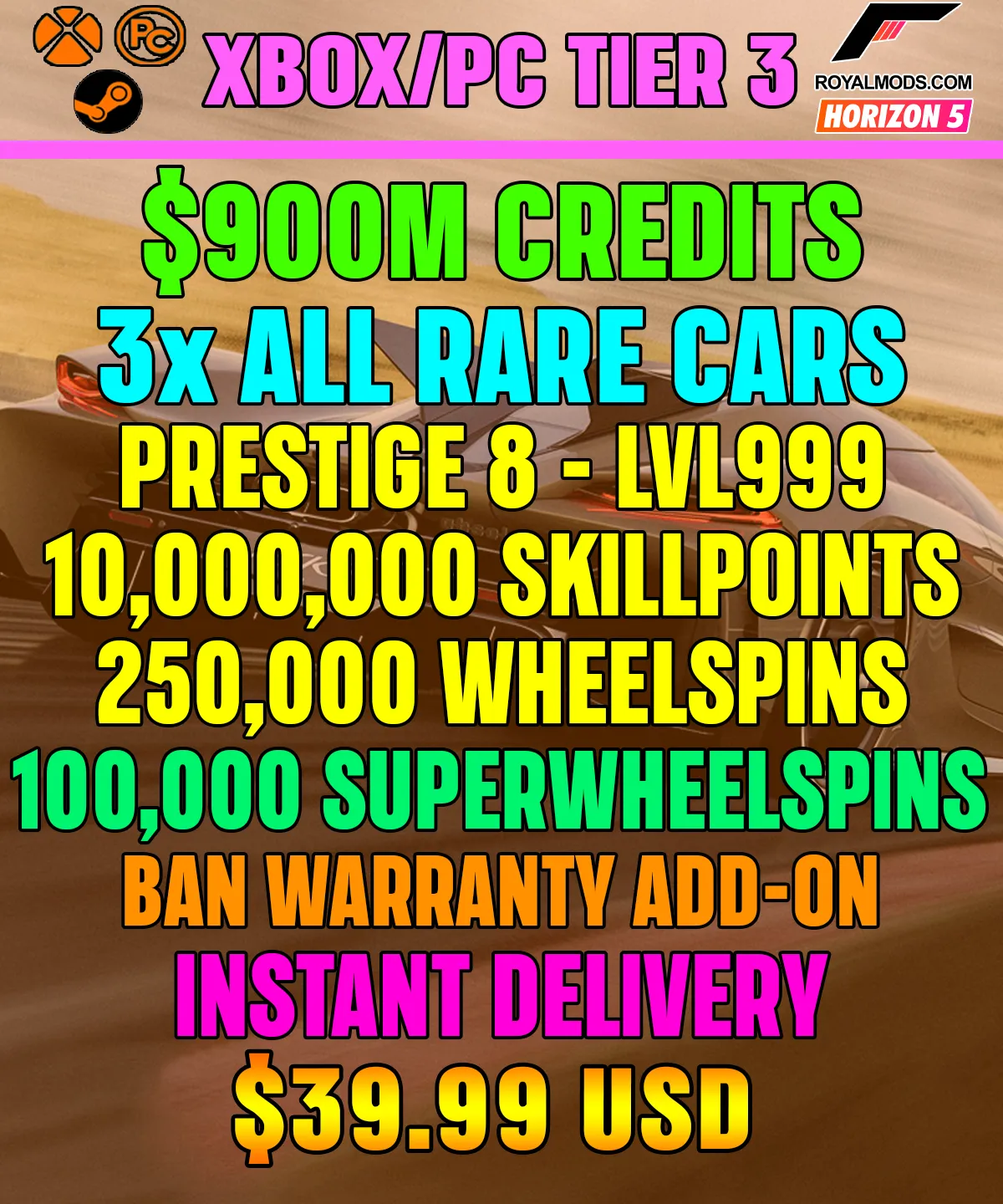 Forza Horizon 5 Modded Accounts