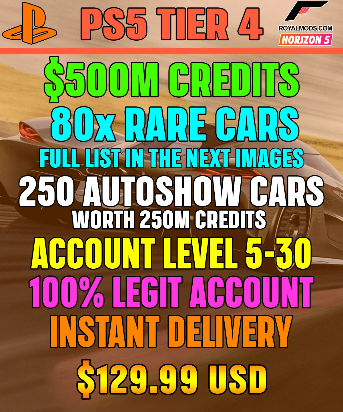 Forza Horizon 5 Modded Accounts