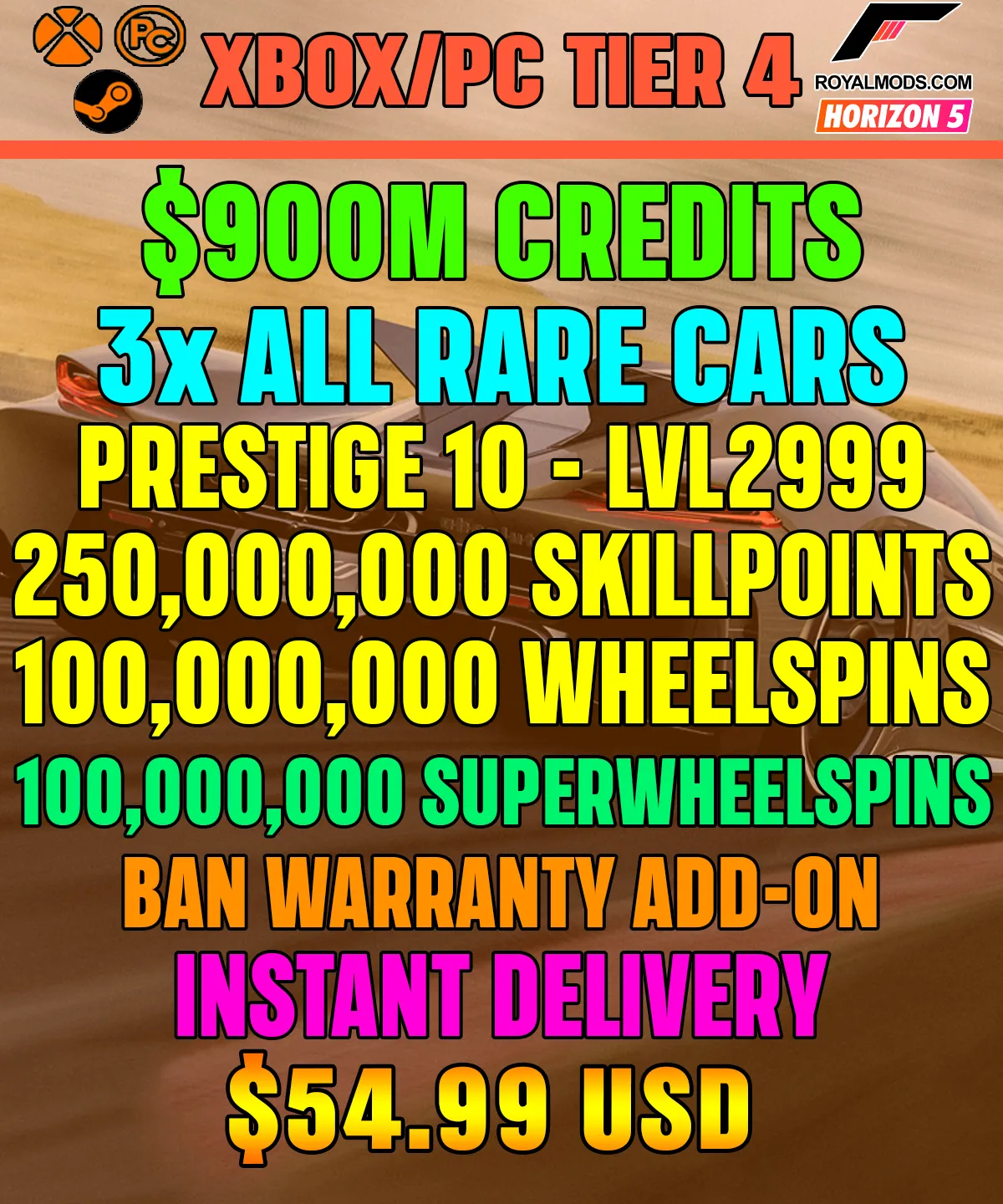 Forza Horizon 5 Modded Accounts