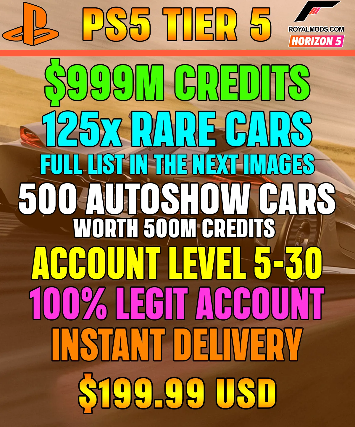 Forza Horizon 5 Modded Accounts
