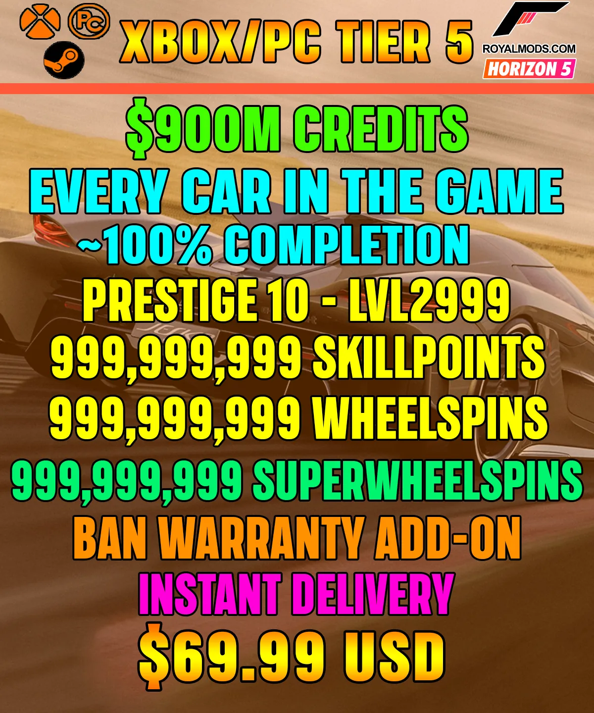 Forza Horizon 5 Modded Accounts